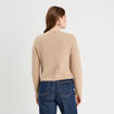 Gilet manches longues taupe femme
