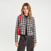 Veste droite boutonnée gris femme