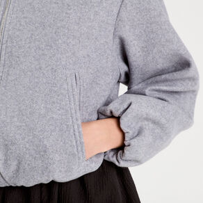veste effet boule gris clair femme Veste effet boule gris clair femme