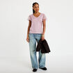 T-shirt manches dentelle parme femme