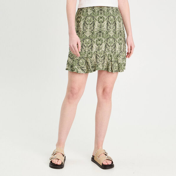 jupe courte evasee vert kaki femme Jupe courte évasée vert kaki femme