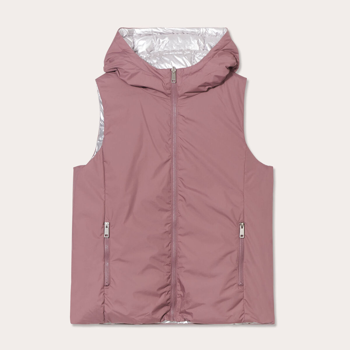 Doudoune r&eacute;versible vieux rose femme