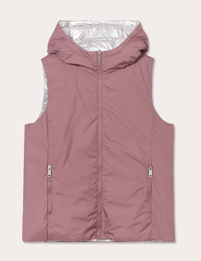 Doudoune réversible vieux rose femme