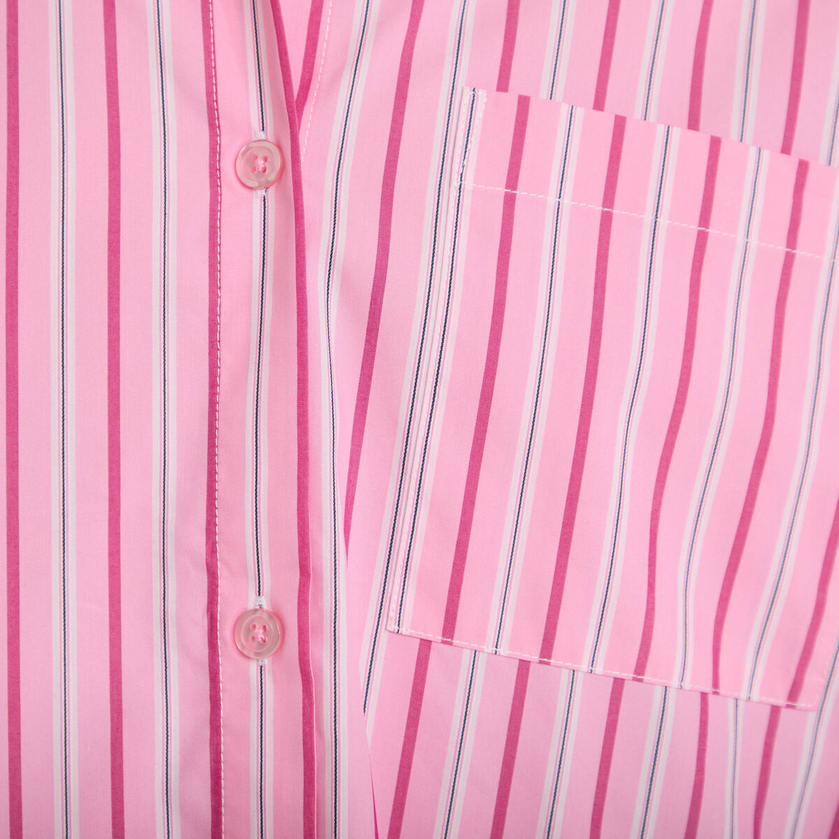 Chemise oversize col classique rose vif femme