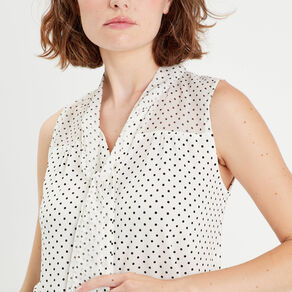 Chemise sans manches ecru femme
