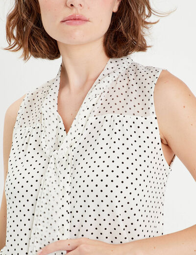 Chemise sans manches ecru femme