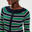 Gilet col bateau bleu marine femme