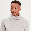 Pull avec col roulé gris clair femme
