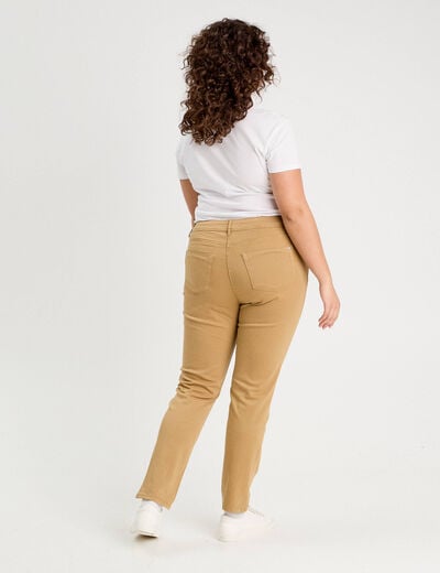 Jeans slim 5 poches camel femme