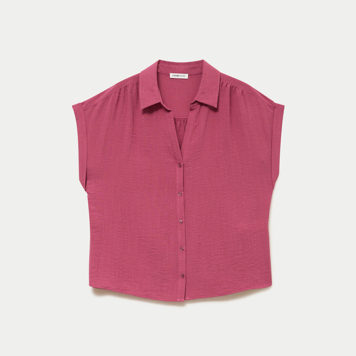 Blouse manches courtes prune femme