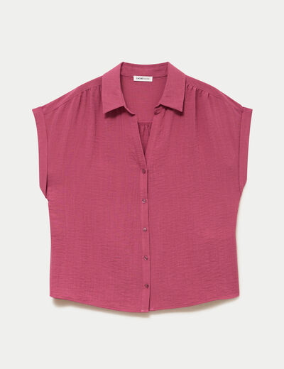 Blouse manches courtes prune femme
