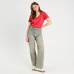 T-shirt col en V rouge femme