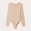 Body thermique col rond manches longues sable femme