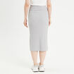 Jupe midi tricot crayon gris clair femme
