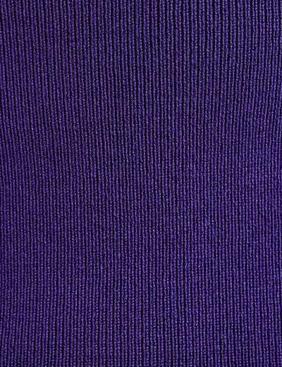 Pull côtelé col roulé violet femme