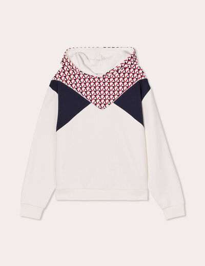Sweat à capuche ecru femme
