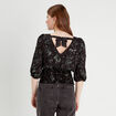 Blouse manches 3/4 noir femme