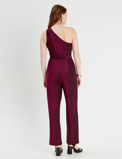 Combinaison pantalon large rose vif femme