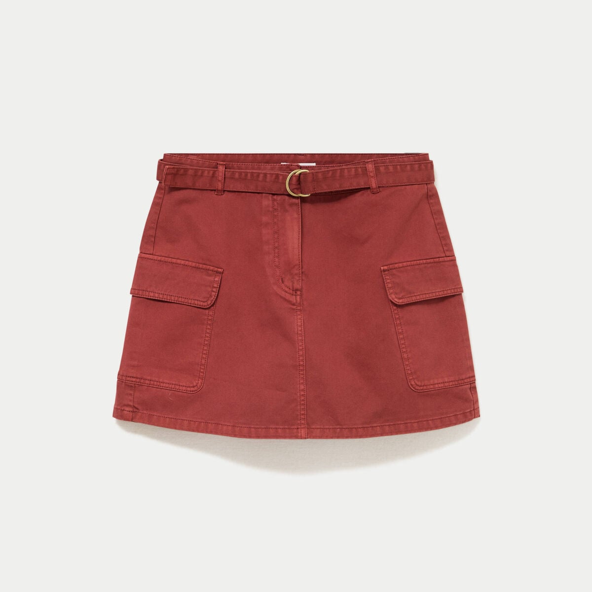 Jupe-short trap&egrave;ze courte vieux rose femme