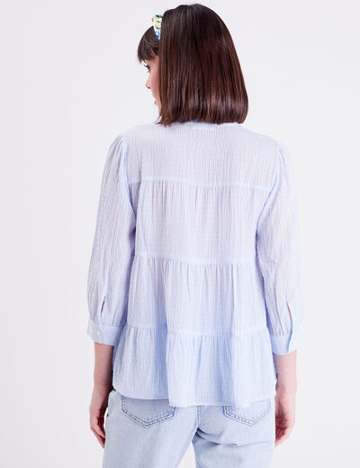Blouse manches 3/4 beige femme