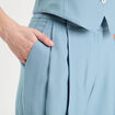 Pantalon large avec pinces bleu gris femme