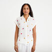 Blouse avec broderie blanc femme
