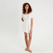 Robe évasée dentelle ecru femme