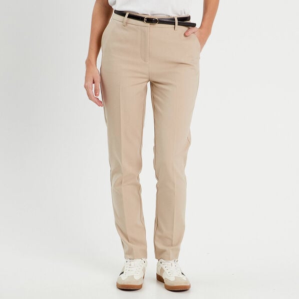 pantalon cigarette ceinture taupe femme Pantalon cigarette ceinturé taupe femme