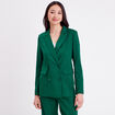 Veste esprit blazer droite vert fonc&eacute; femme