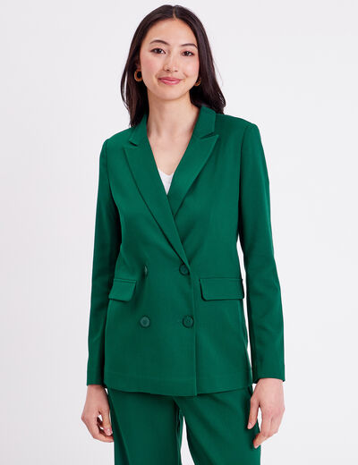 Veste esprit blazer droite vert foncé femme