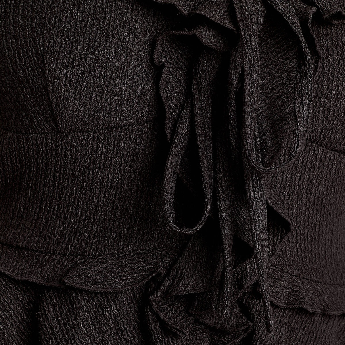 Débardeur cropped volants noir femme