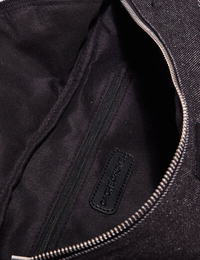 Sac banane denim noir femme