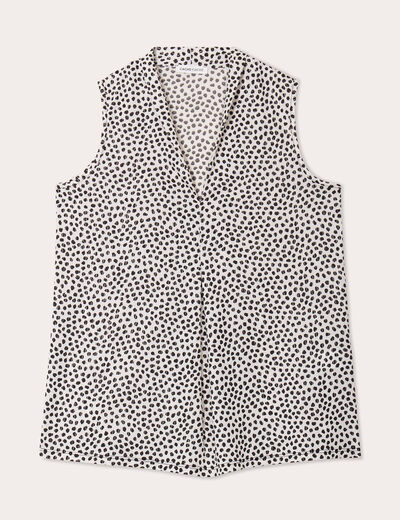 Blouse sans manches blanc femme