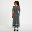 Robe longue &eacute;vas&eacute;e col v voile noir femme
