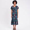 Robe longue &agrave; manches courtes noir femme