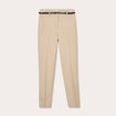 Pantalon cigarette ceinturé taupe femme