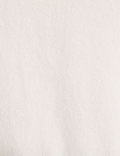 Pull avec noeud épaule ecru femme