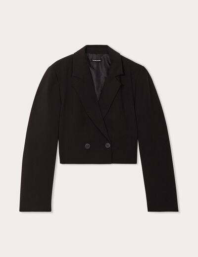 Veste blazer courte noir femme