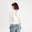 Pull manches chauves-souris ecru femme