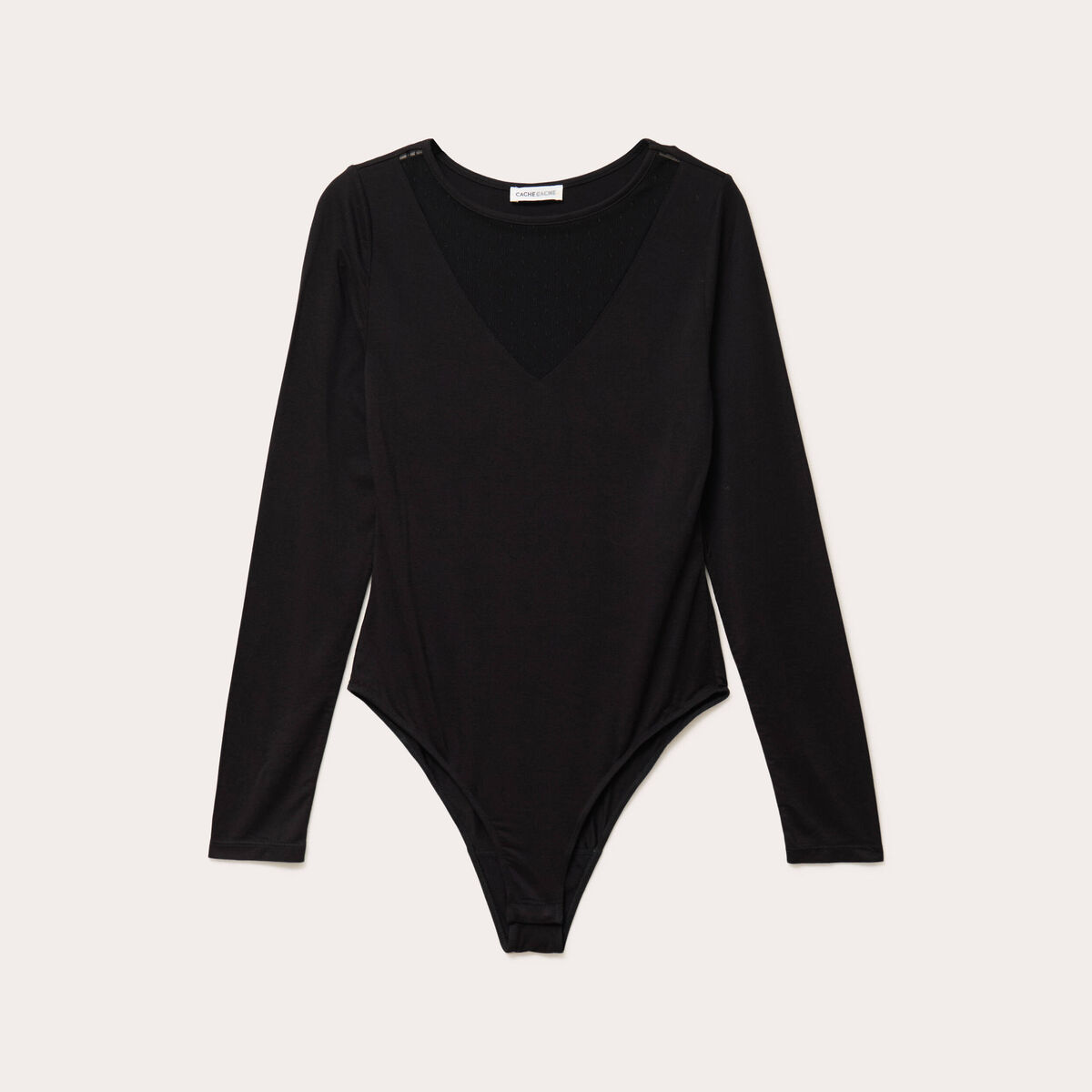 Body thermique col rond manches longues noir femme