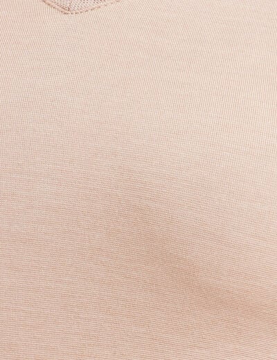 T-shirt thermique col en V plumetis sable femme