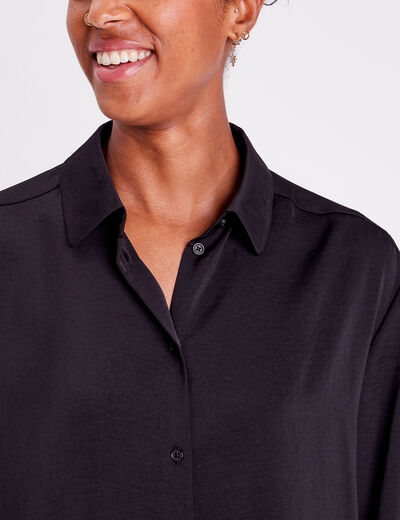 Chemise manches longues noir femme