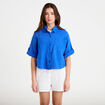 Chemise manches 3/4 bleu electrique femme