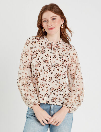 Blouse manches longues blanc femme