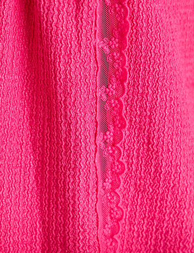 D&eacute;bardeur d&eacute;tails dentelle rose fushia femme