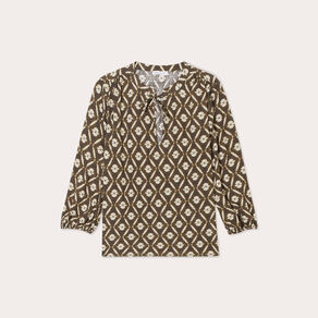 Blouse manches 3/4 vert femme