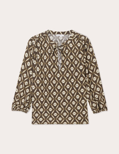 Blouse manches 3/4 vert femme