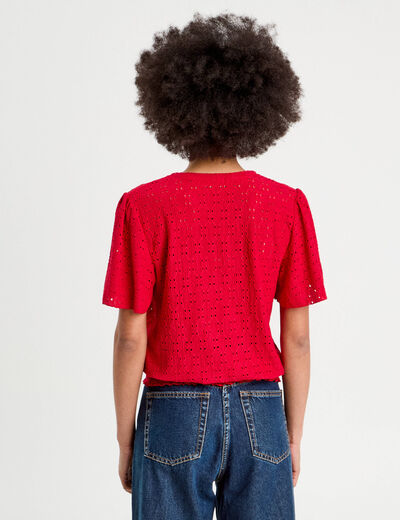 T-shirt manches courtes rouge femme