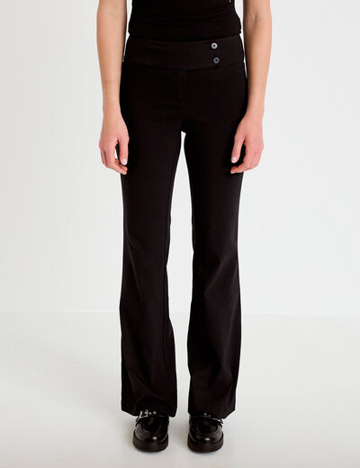 Pantalon bootcut taille basse noir femme