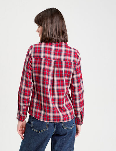 Chemise manches longues rouge femme
